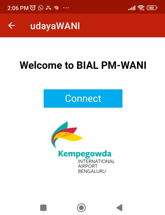 BIAL PM-WANI Login Screen